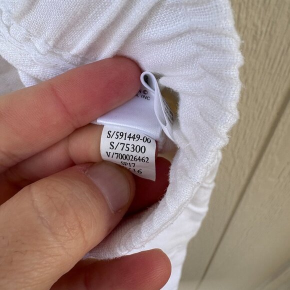 Athleta Linen Ankle Pants Women's 8 White Beach Summer Flowy Casual Lightweight - Picture 9 of 12